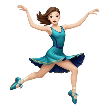 Jazz dancer white with brown hair wearing jazz shoes  sticker