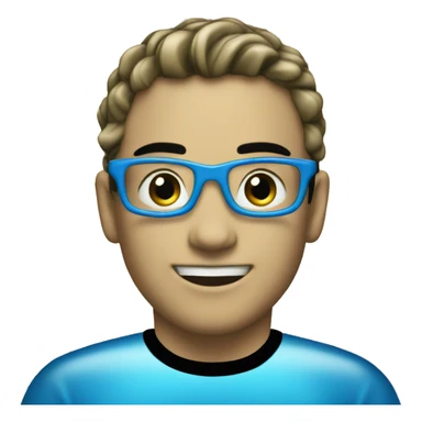 A 13 in Glittery blue with black outline sticker