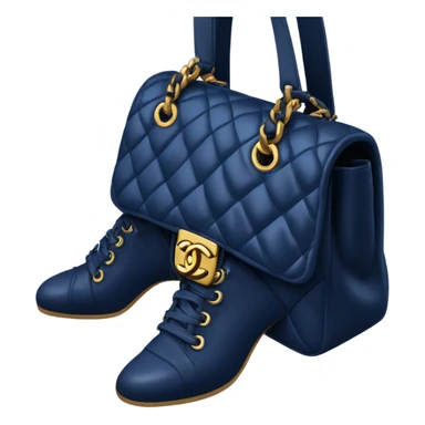 Dark blue classic chanel bag with legs sticker