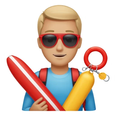 Lifeguard Holding Rescue circle Tube sticker