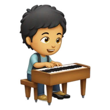 Niño tocando el piano sticker