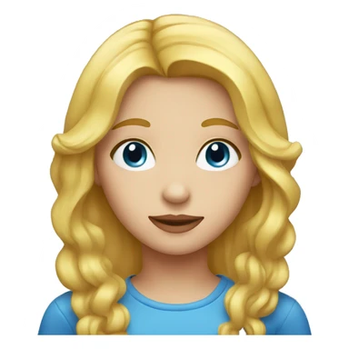 Girl with blonde hair blue eyes as tomato sticker