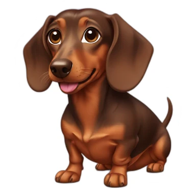 Brown female dachshund sticker