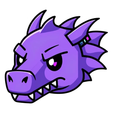 Minecraft black dragon head with purple eyes sticker