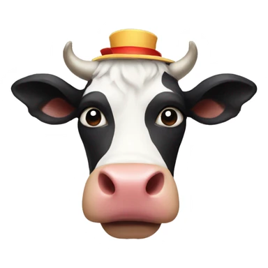 Cow with clown makeup  sticker