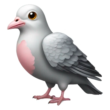 pigeon holding a pig-fish sticker