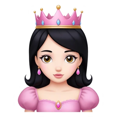 Pink princess black hair  sticker