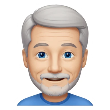 homme 60 ans cheveux gris en l'air petite barbe sourir sticker