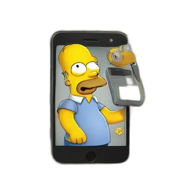 simpsons with phone sticker