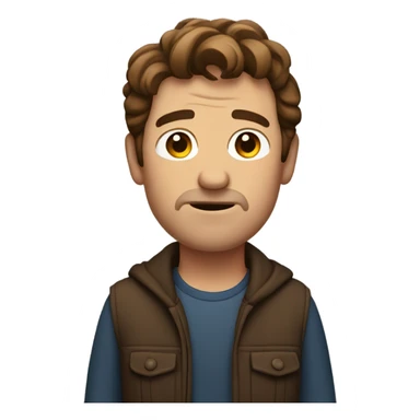 Brown haired man shrugging sticker