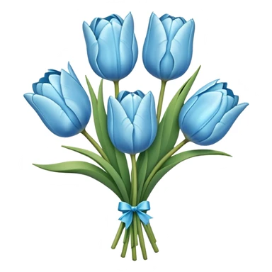 Light blue tulip bundle, cut sticker