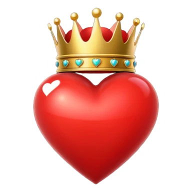 Corazon rojo con corona sticker