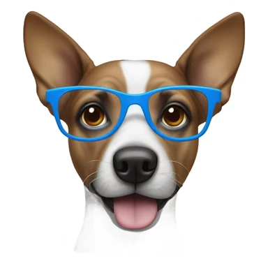 Dog wearing blue glasses sticker