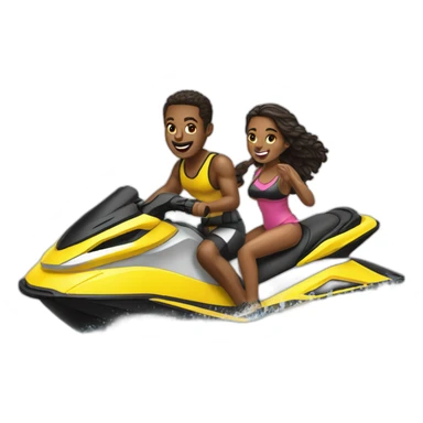 twin bitches hopping off a jet ski sticker