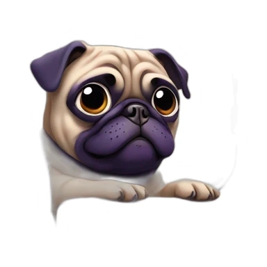 Purple pug on the plane sticker