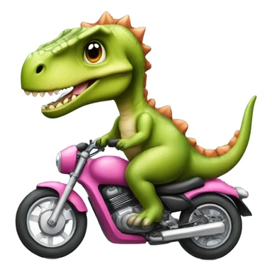 Dinosaure sur une moto avec un tutu sticker