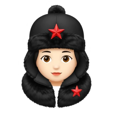 Black ushanka with a red star on it sticker