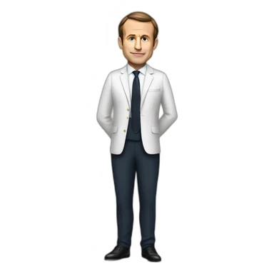 macron avec un haut de forme sticker