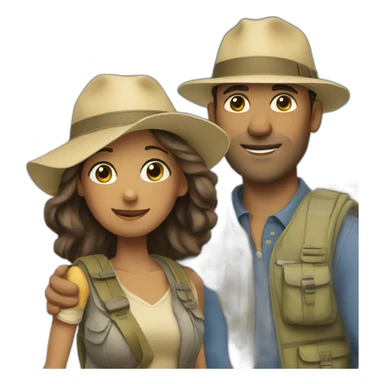 Travelling couple sticker