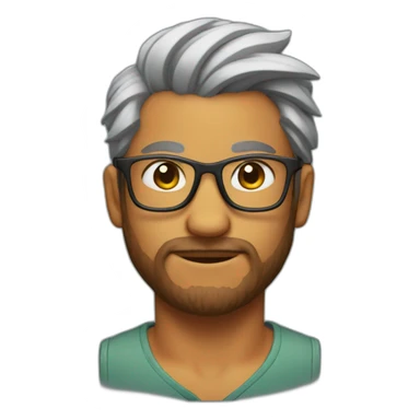 fox developer with glasses and a man bun sticker