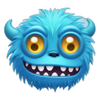 blue lazy cute monster sticker