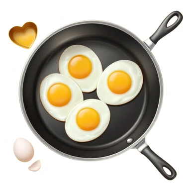 cooking pan with double heart-shaped eggs sticker