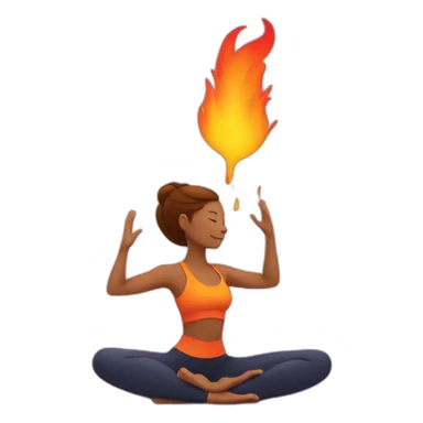 person doing yoga with fire in the background sticker