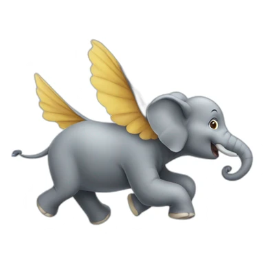 Flying elephant sticker