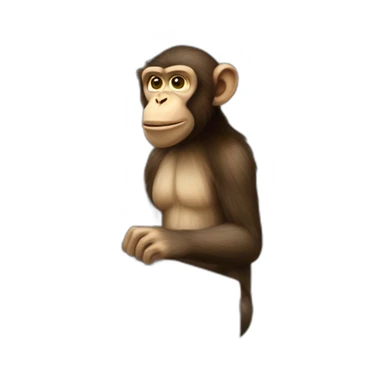 professor monkey with a mac laptop sticker