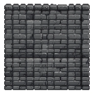 solid metal stone block wall with rivets and industrial details, very dark gray with subtle metallic highlights, 32x32 game asset background, darker version sticker