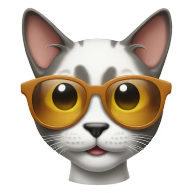Goofy Cat wearing sunglasses sticker