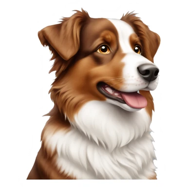 red and white australian shepherd dog sitting  sticker