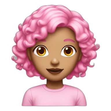 Light skin Girl with a pink hair sticker