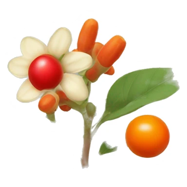 ashwagandha flowers with one orange-red berrie sticker