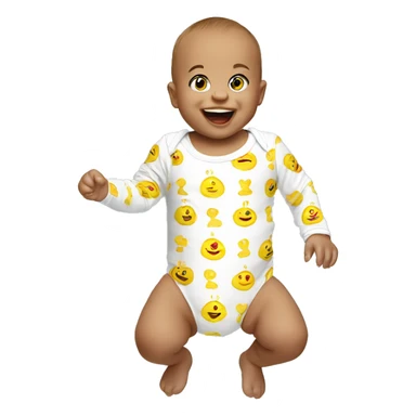 yellow faced baby in long sleeve baby bodysuit sticker