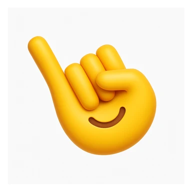A 3D emoji in iOS emoji aesthetic style of a hand making the “shaka” gesture, with thumb and pinky extended outward and other fingers folded in, cheerful expression, clean white background, glossy Apple-style design
 sticker