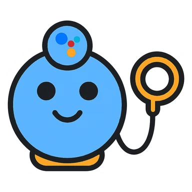 digital assistant icon with a leash, modern, minimal, flat design sticker