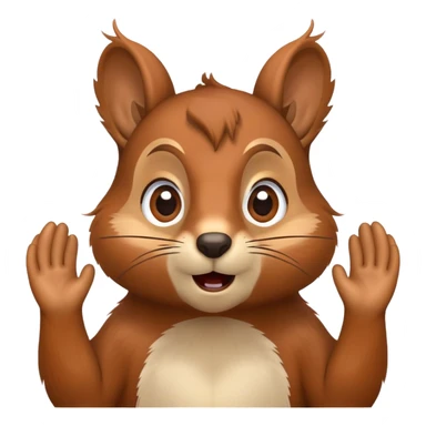 Squirrel that’s shocked with hands on the face  sticker