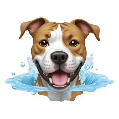 American Staffordshire Terrier with water flowing from his mouth sticker