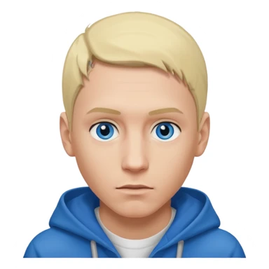 Eminem with blue eyes, blonde hair sticker