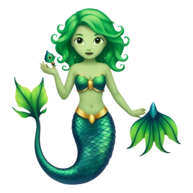 siren aesthetic tail green sticker
