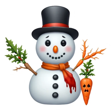 murderous snowman bloody sticker