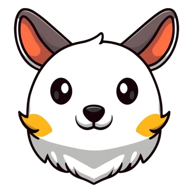retro 1950s anthropomorphised animal head sticker