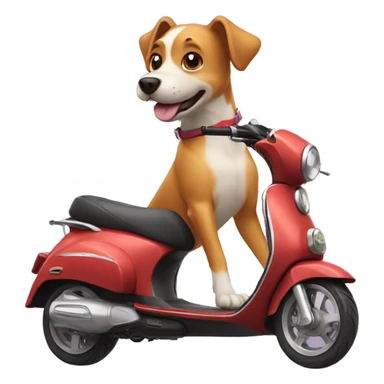 dog on scooter sticker