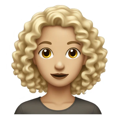 dirty blonde girl who does grpahic design and has very curly hair  sticker
