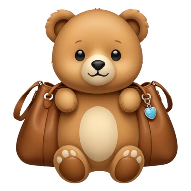 Un osito con un bolso sticker