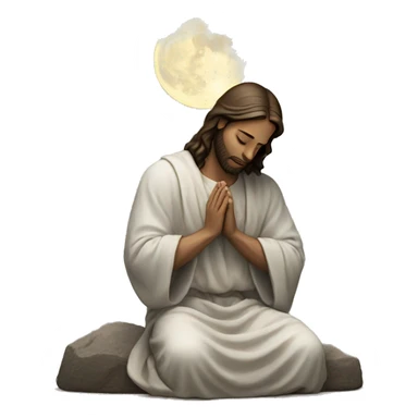 Jesus praying under the moon sticker