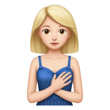 una mano en pecho vestido sticker