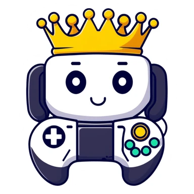 Colorful qbix88 online gaming logo with pro controller, crown for popular games, and expert rank symbol sticker