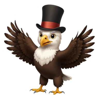Dancing Bald eagle top hat  sticker